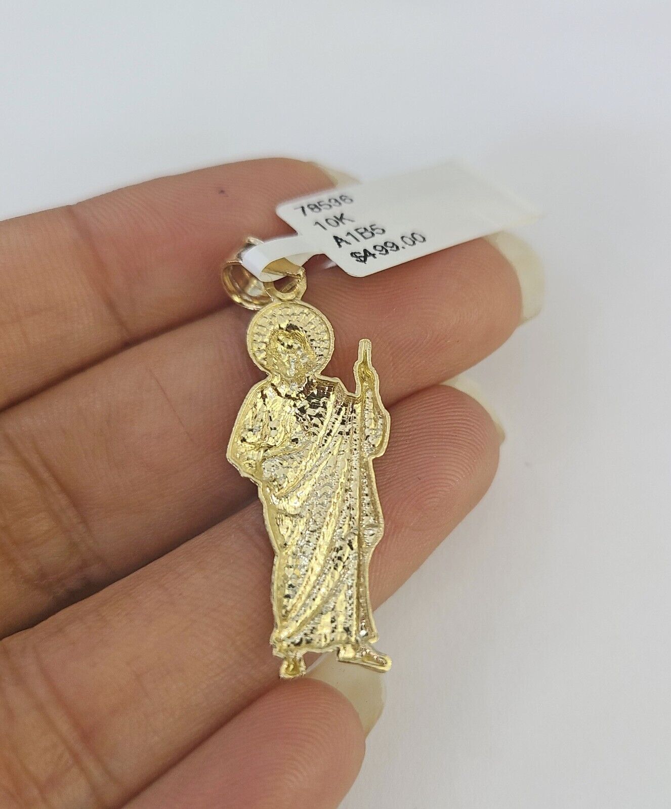 10k 2.5mm Rope Chain Saint Jude Pendant 18" - 30" Gold Set Charm Necklace - Reva Jeweler