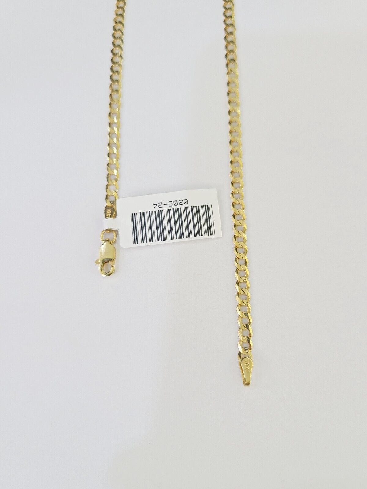10k Gold Cuban Curb Link chain SOLID 3mm 20 Inch Real Yellow Gold Real Genuine - Reva Jeweler