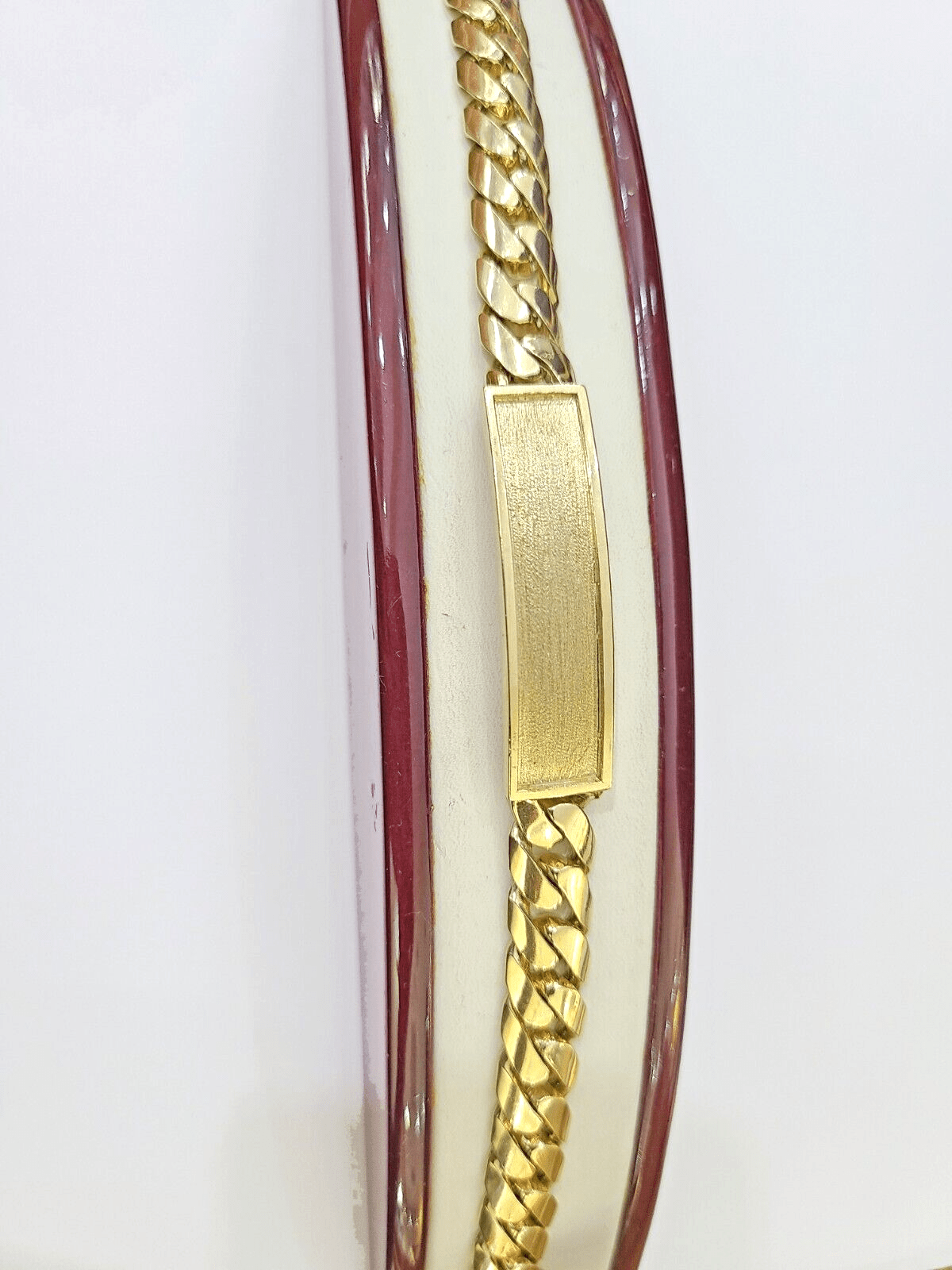 10K Gold ID Bracelet With Miami Cuban 10 mm 9" inches 10kt - Reva Jeweler