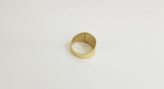 10k Men Yellow Gold prying hand Ring Sizable casual Square 10kt - Reva Jeweler
