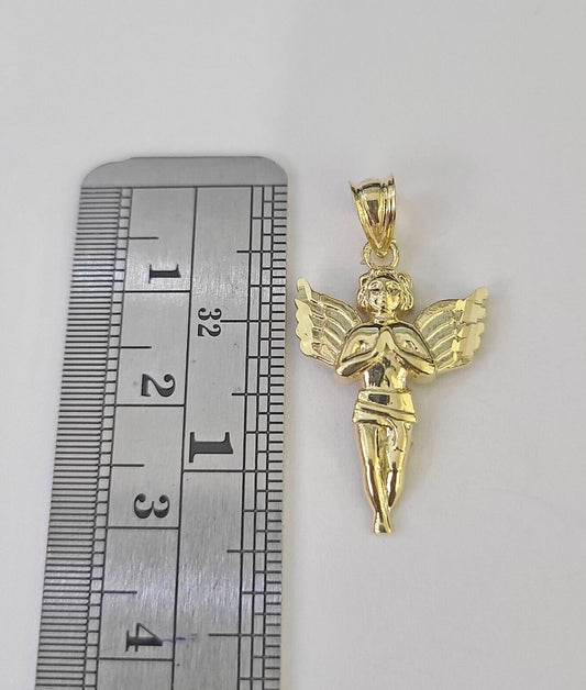 10K Real Praying Hands Charm Pendant Yellow Gold Genuine - GoldenlinQ