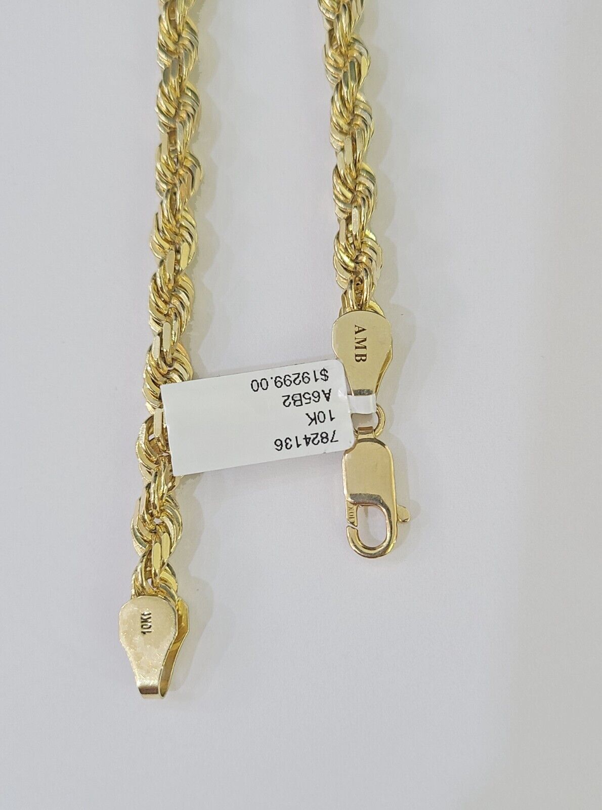 10K Real Solid Yellow Gold Rope Chain Necklace 6mm Length 18" 20" 22" 24" 26" - GoldenlinQ