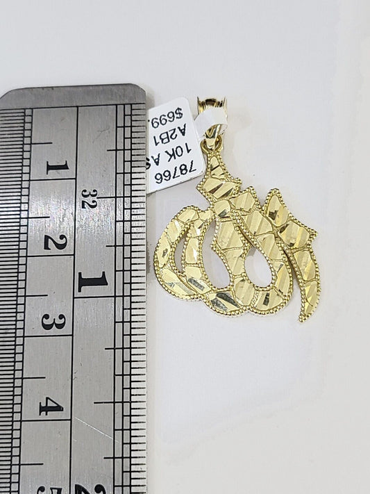 10K Real Yellow Gold Allah Charm Pendant Gold 10k - Reva Jeweler