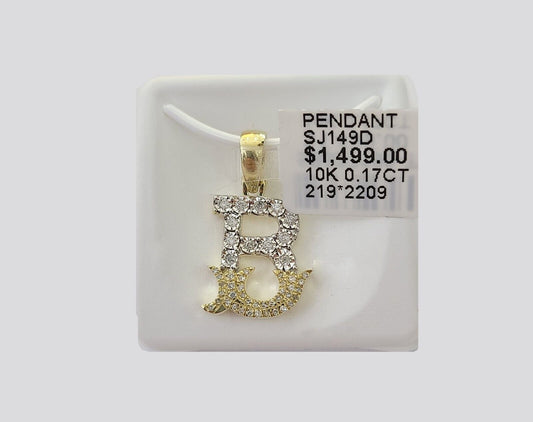 10k Real Yellow Gold Genuine Diamond Initial A - Z Alphabet Charm Letters Pendent - Reva Jeweler