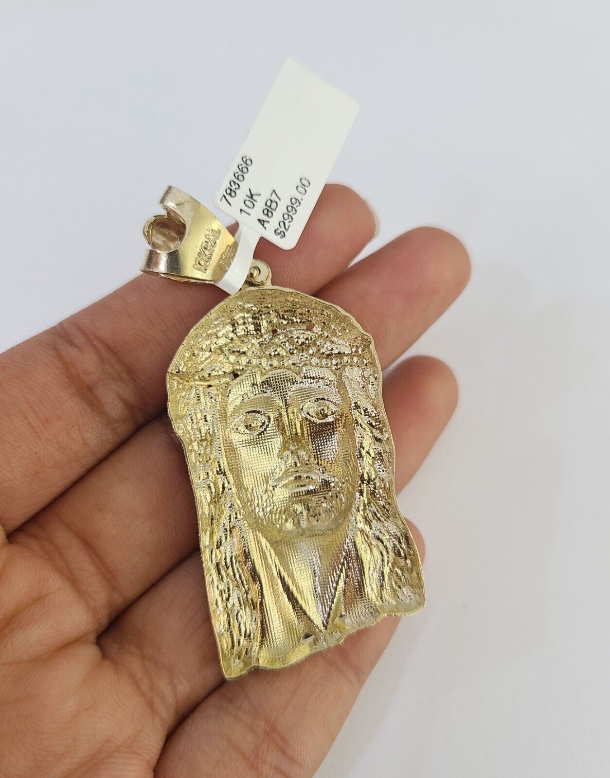 10k Solid Rope Chain Jesus Head Charm Set 4mm 20" - 28" Necklace Gold Yellow - Reva Jeweler