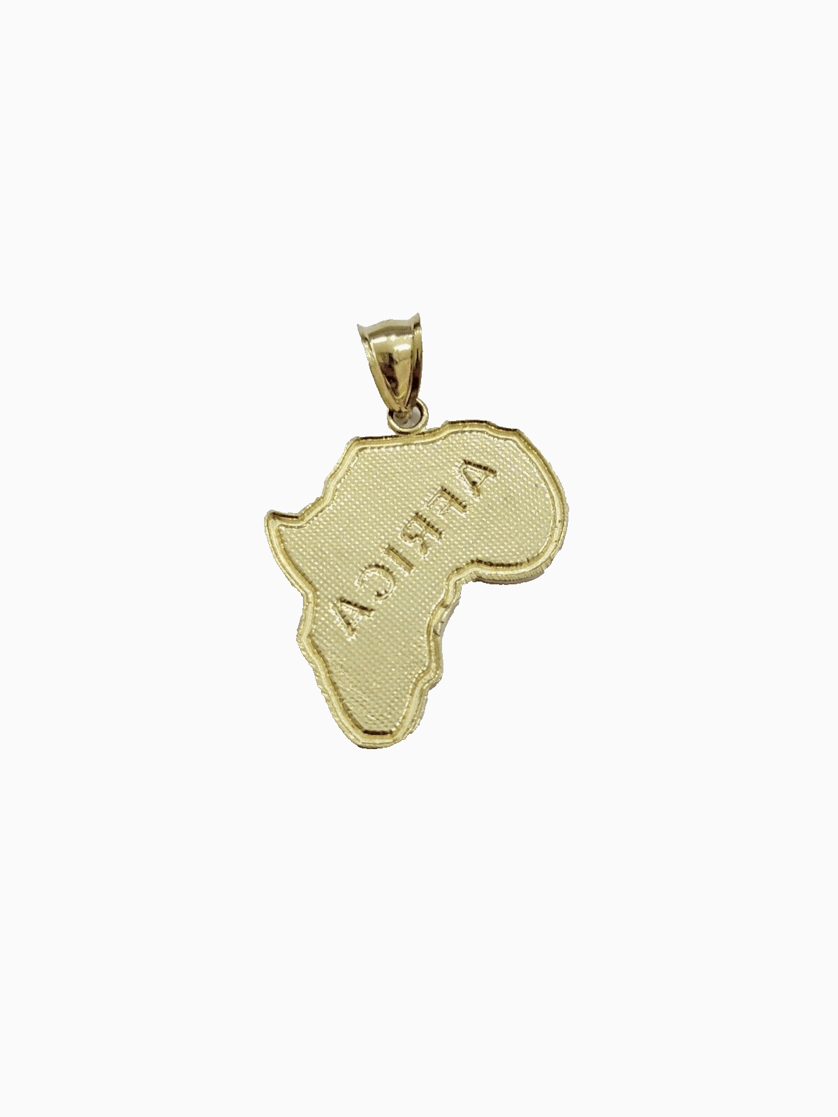 10k Yellow Gold Africa Map Charm Rope Chain 20 Inch Necklace Pendant SET SALE - Reva Jeweler