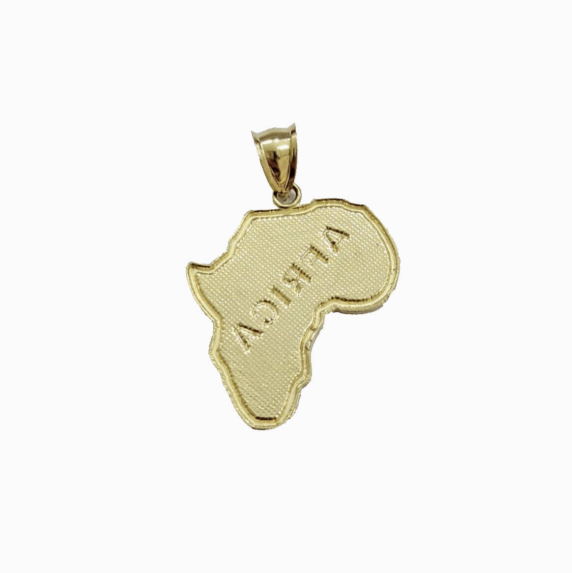 10k Yellow Gold Africa Map Charm Rope Chain 26 Inch Necklace Pendant SET SALE - Reva Jeweler
