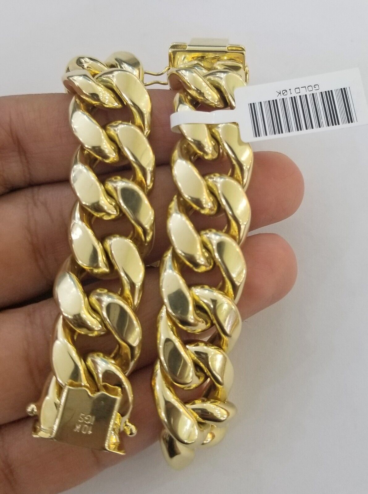 10K Yellow Gold Bracelet 15mm Miami Cuban Link 8.5" Real 10kt Gold Thick mens - Reva Jeweler