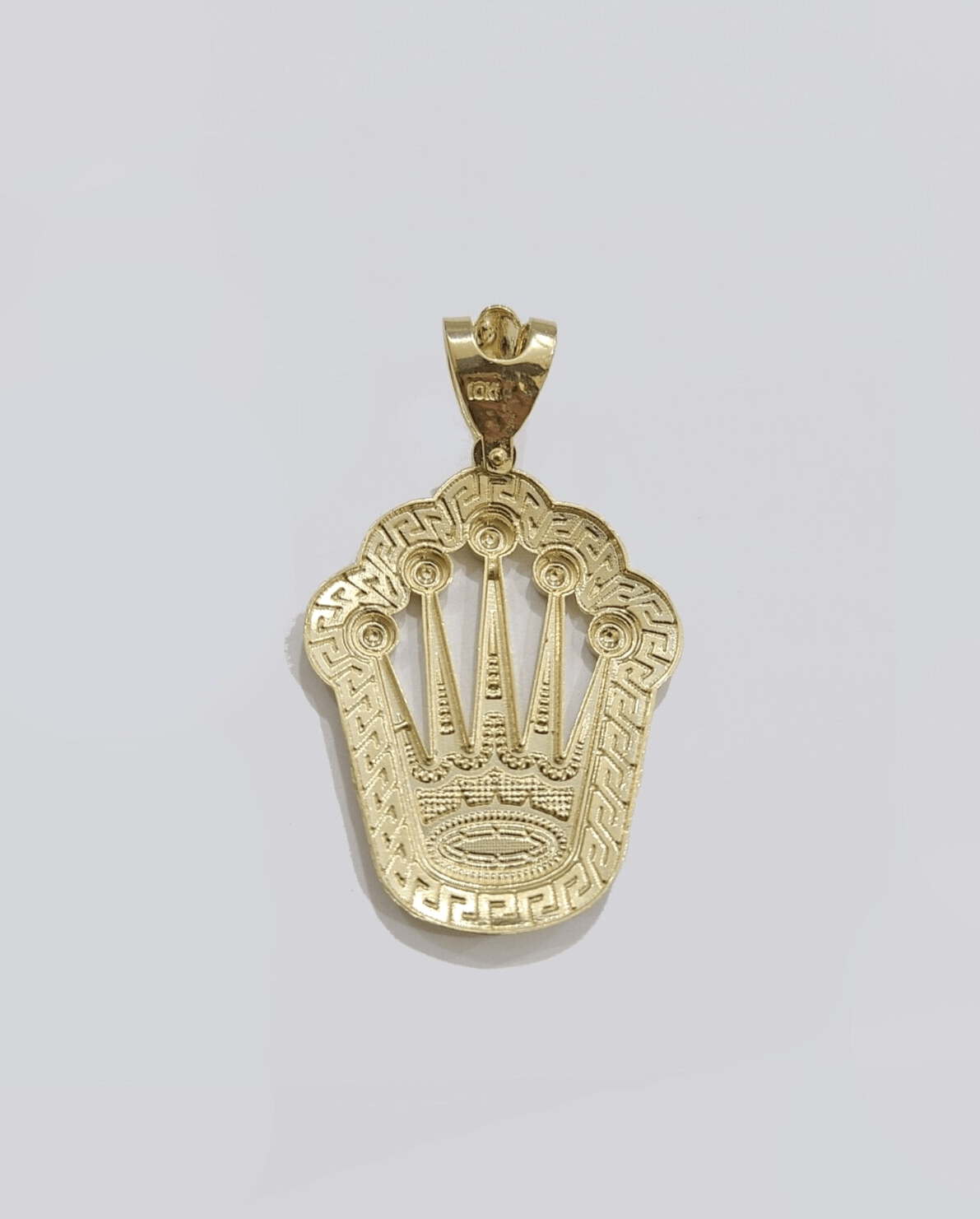 10k Yellow Gold Crown Charm Rope Chain 7mm 30'' Necklace Pendant 10kt Real SALE - Reva Jeweler