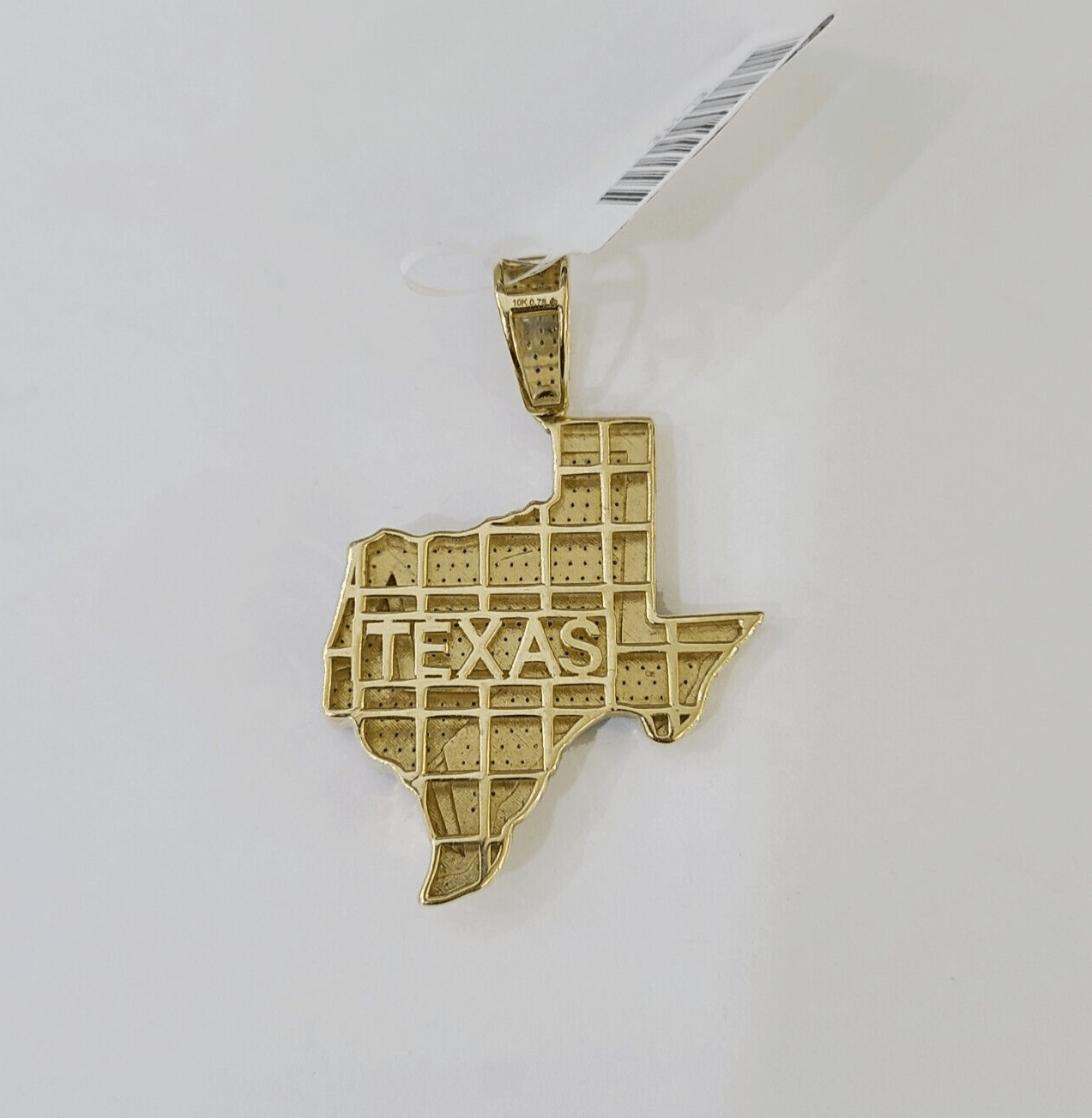 10k Yellow Gold Diamond Texas Map Charm Men Women Pendant Genuine 1.5" Real - Reva Jeweler