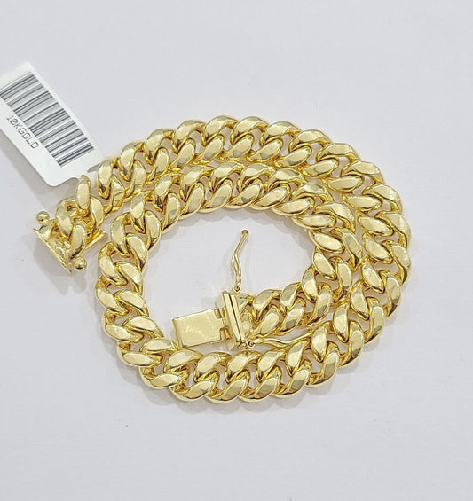 10k Yellow Gold Miami Cuban Link Bracelet 8.5" inch 8mm Real 10kt Box Lock Men - GoldenlinQ