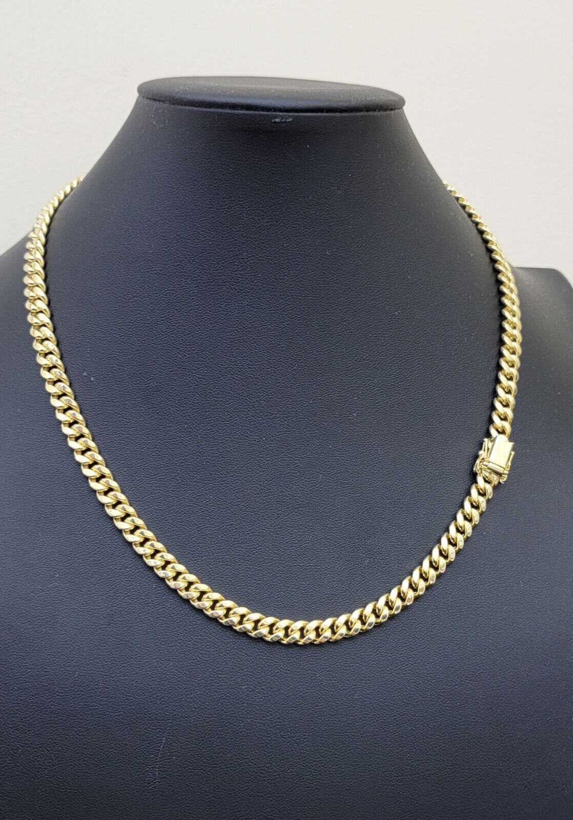 10k Yellow Gold Miami Cuban Link Chain Necklace 7mm 28'' Real 10kt SALE Box Lock - Reva Jeweler