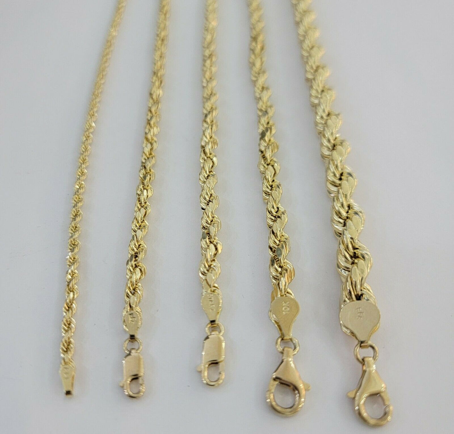 10k Yellow Gold Rope bracelet 7" 7.5" 8" 8.5" 9" Men Women 3mm - 8mm REAL 10 KT - Reva Jeweler