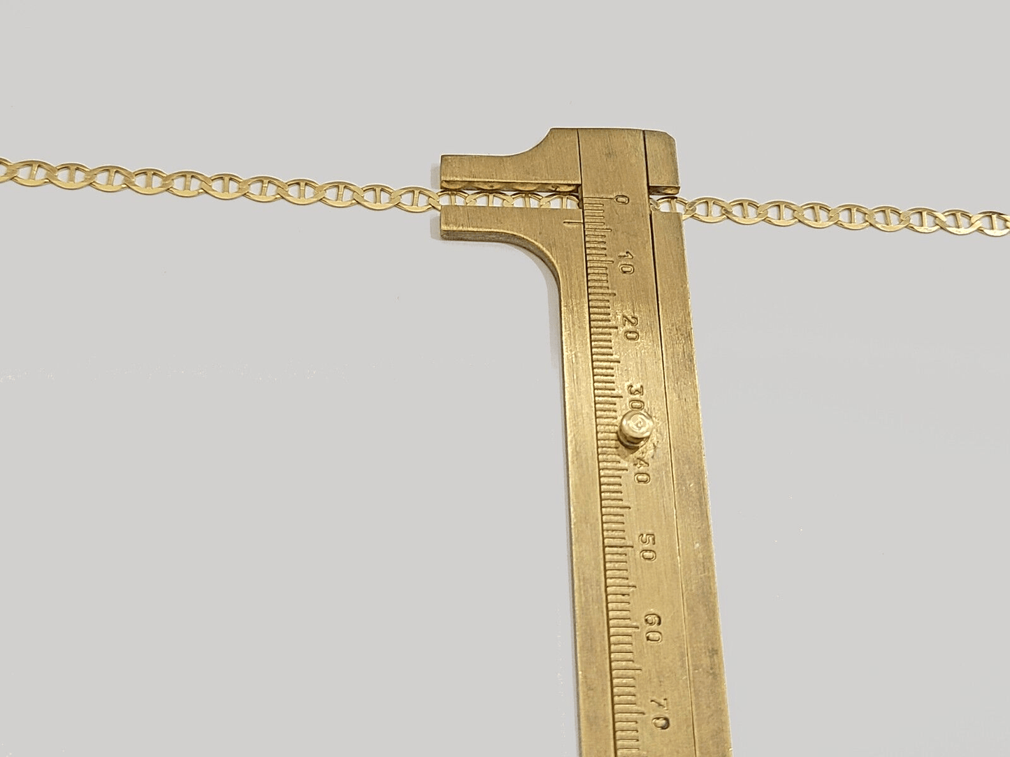10kt Yellow Gold Anchor Mariner Link Chain Necklace 18Inch 4mm Lobster Lock Real - GoldenlinQ