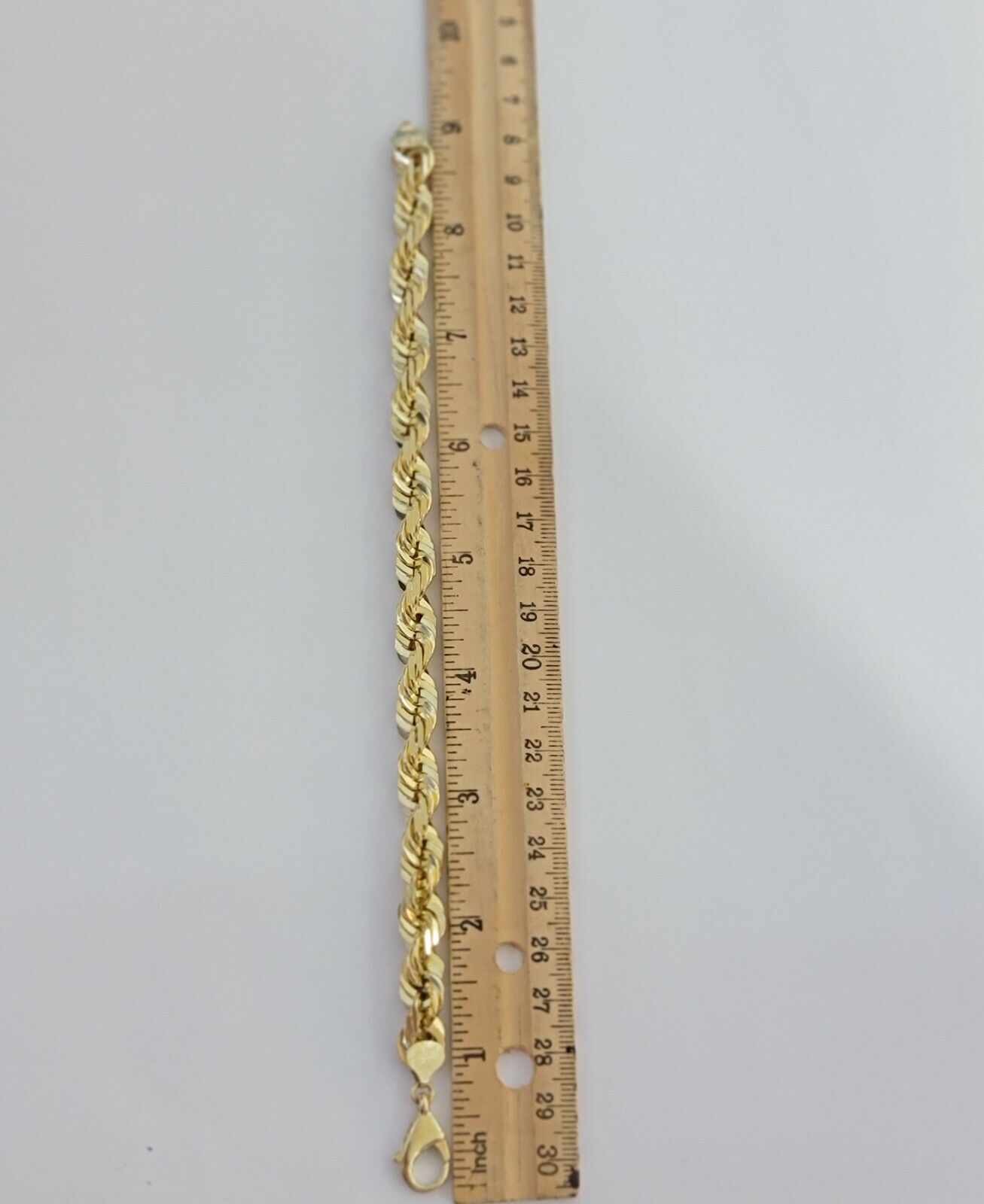 10mm 10k Yellow Gold Rope Men Bracelet 8" Diamond Cut Real Solid Link 10KT Gold - Reva Jeweler