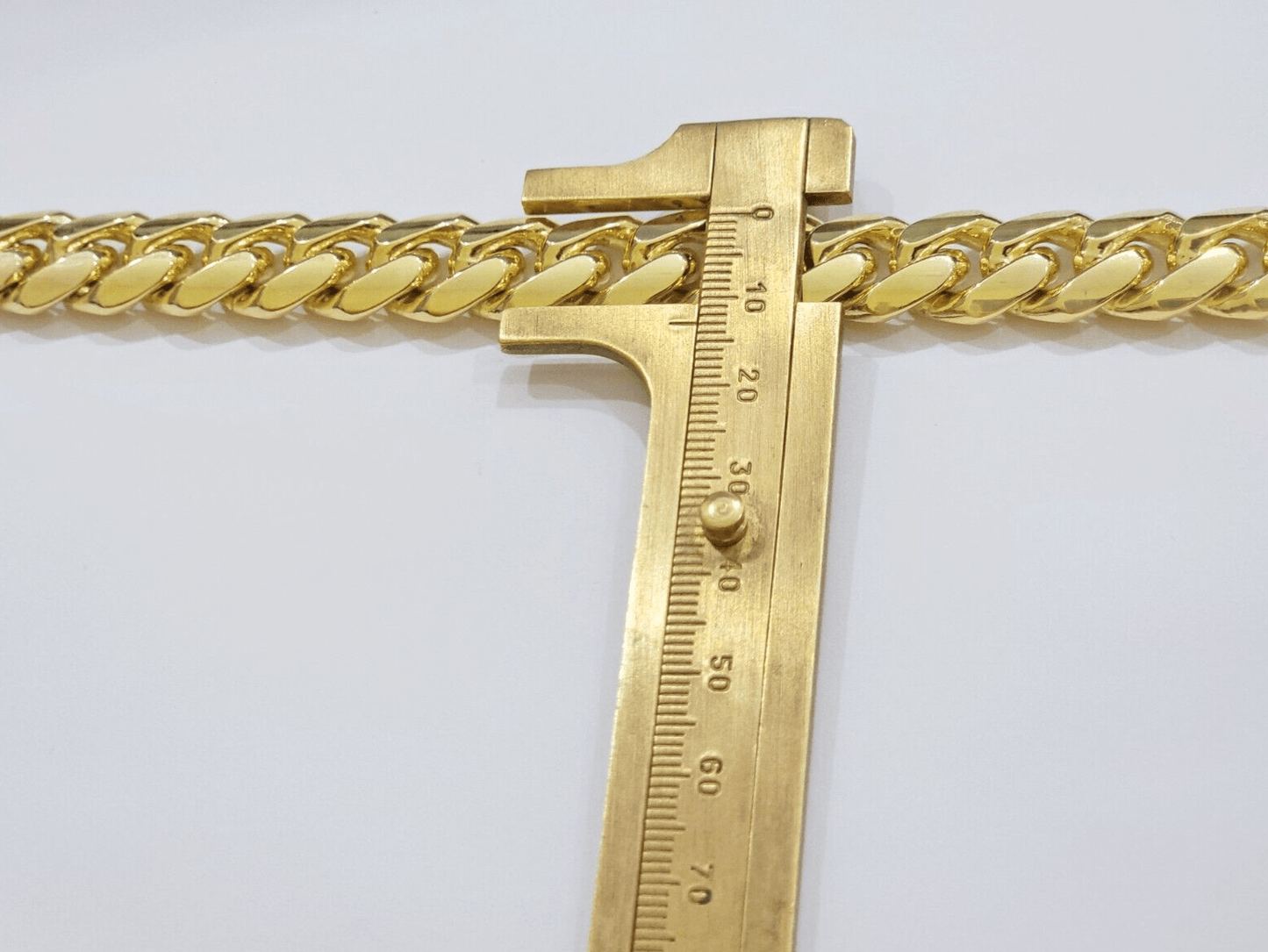 13mm Solid 14k Yellow Gold bracelet Miami Cuban Link 8 Inch Mens REAL 14kt HEAVY - Reva Jeweler