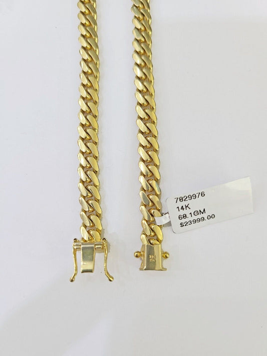 14k Gold Miami Cuban Link Chain Necklace 6mm 26" Box Lock REAL 14kt Yellow Gold
