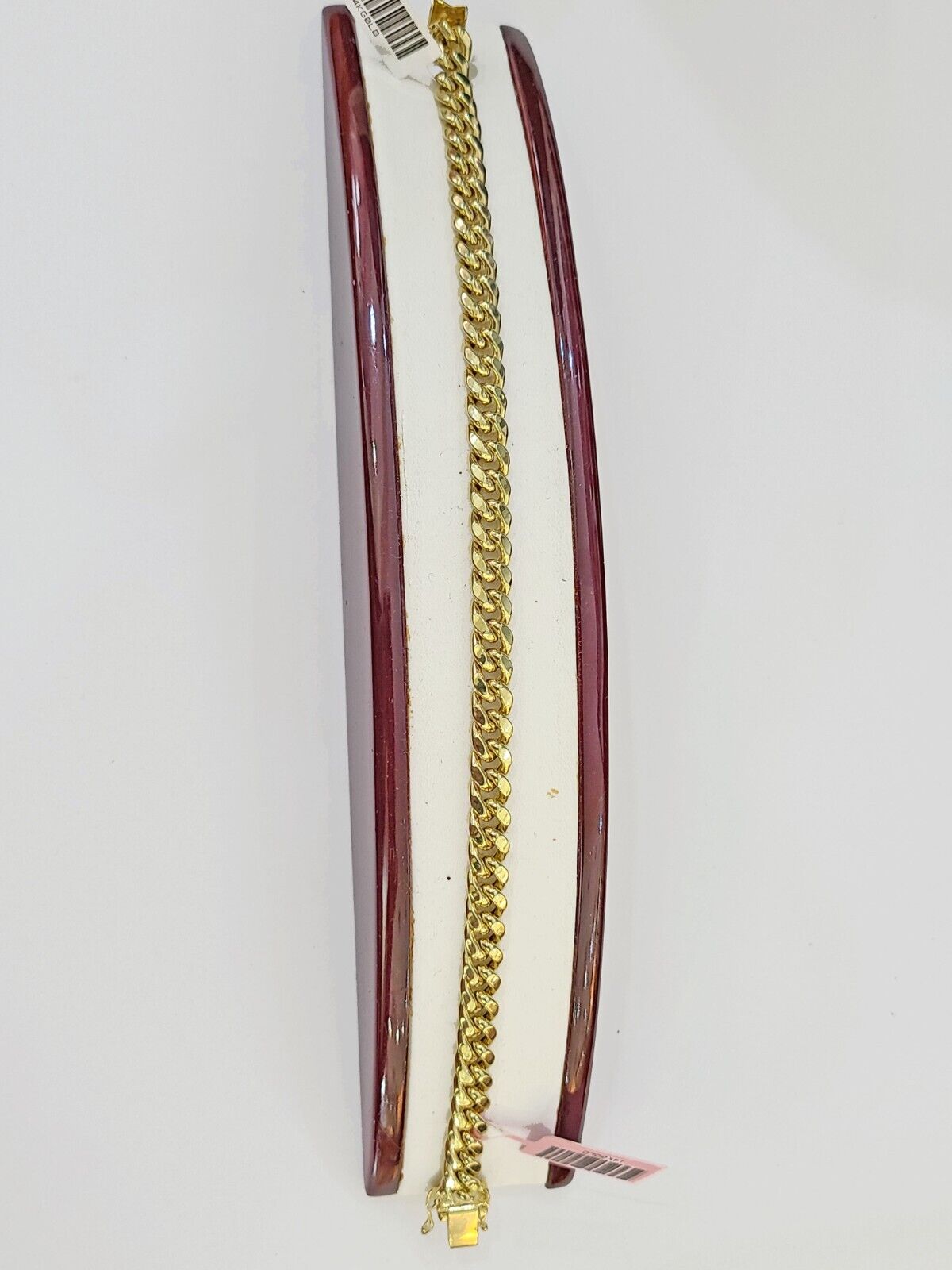 14K Solid Gold Miami Cuban Bracelet 8" Inch 7mm 14K Box Clasp Link - Reva Jeweler