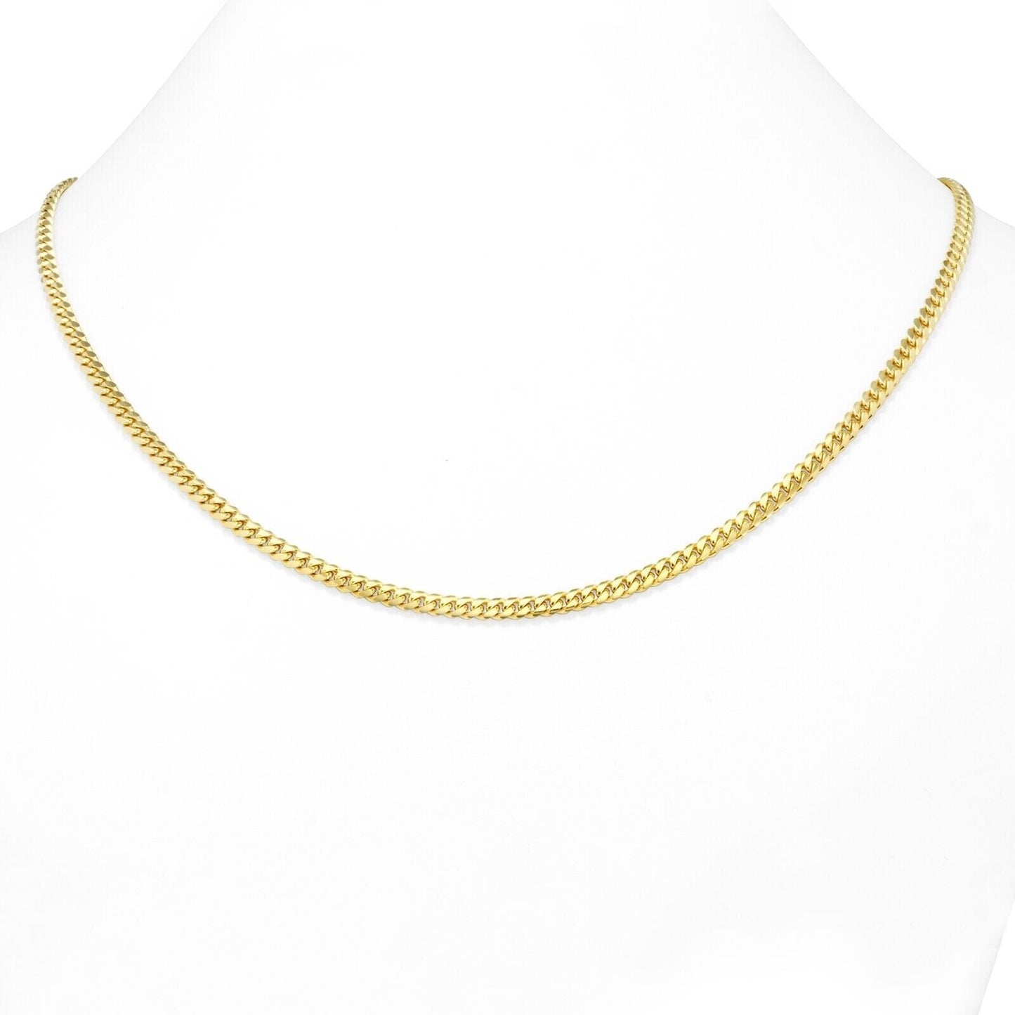 14k Solid Yellow Gold Miami Cuban Link Chain 5mm 22" Necklace 14kt Lobster Lock - GoldenlinQ