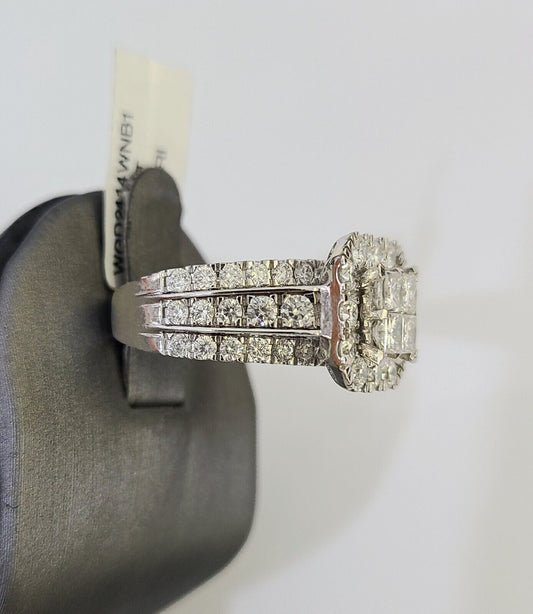 14k White Gold Diamond Ring Ladies Size 7 Engagement Weding Real Genuine - Reva Jeweler