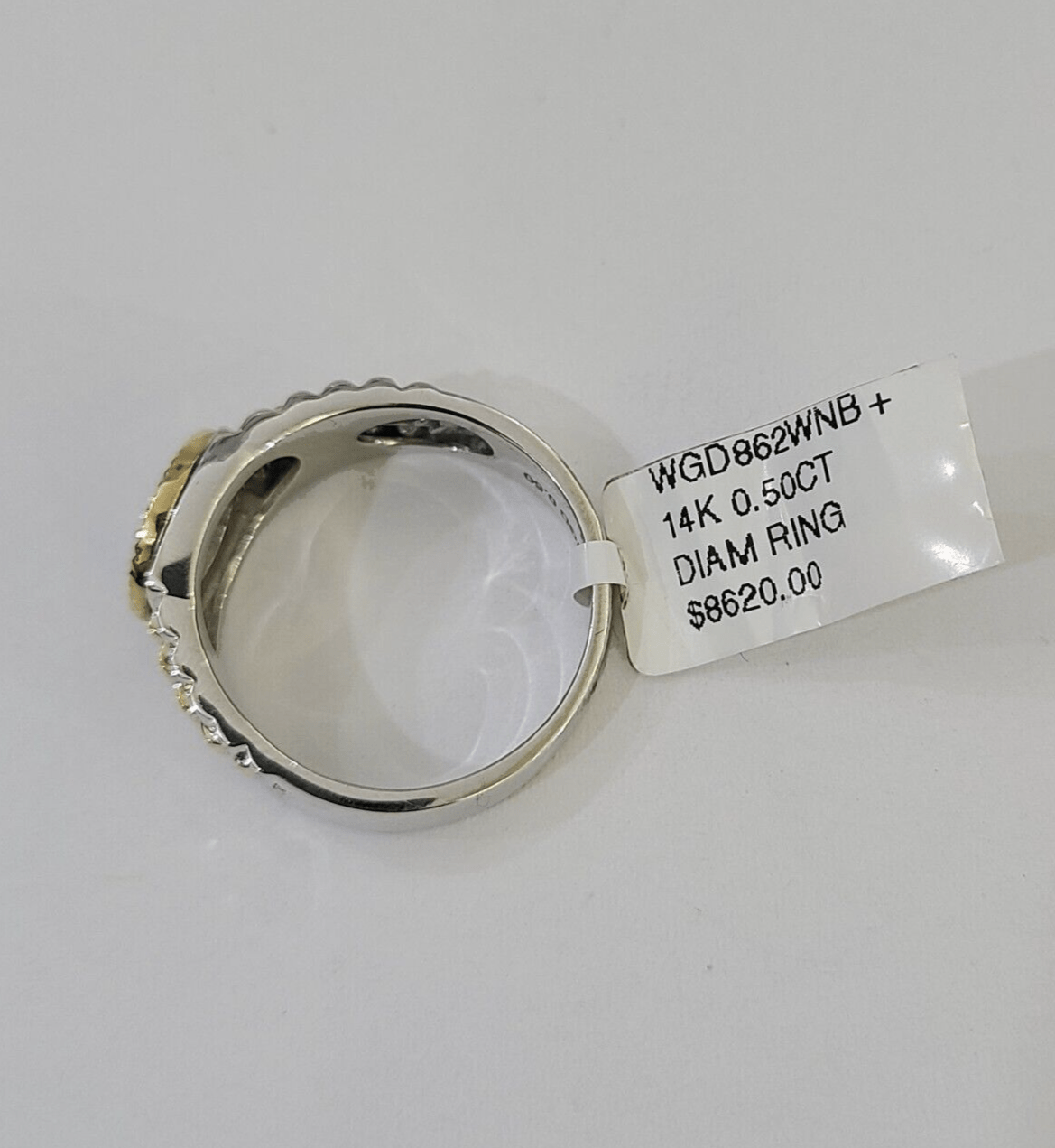 14k White Yellow Gold Diamond Mens Ring Band Wedding Genuine Natural Real - Reva Jeweler