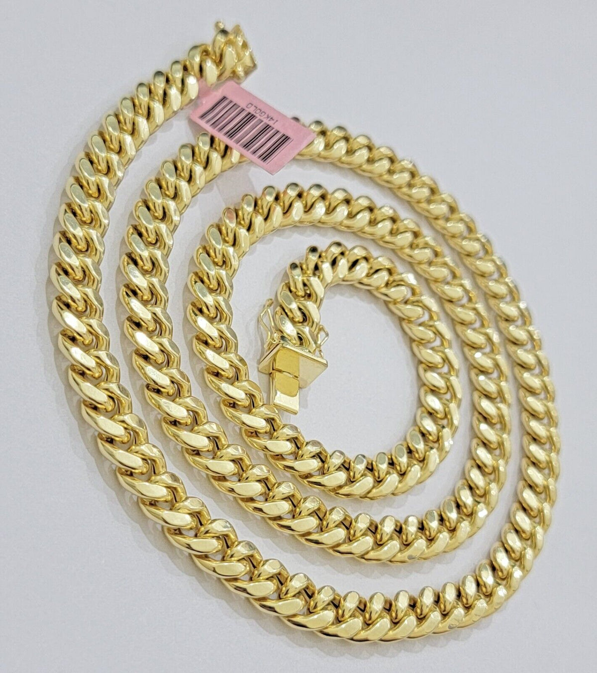 14k Yellow Gold Chain Miami Cuban Link Necklace 9mm 18 - 30 Inch Real 14KT Men's - Reva Jeweler
