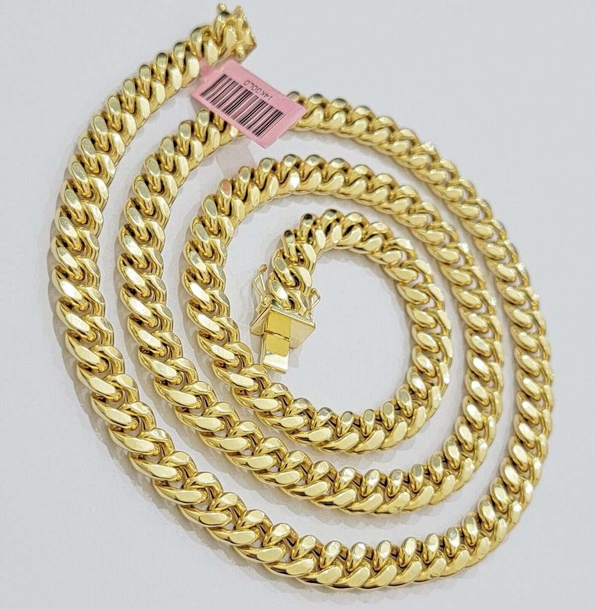 14k Yellow Gold Chain Miami Cuban Link Necklace 9mm 24 Inch Real 14KT For Men's - Reva Jeweler