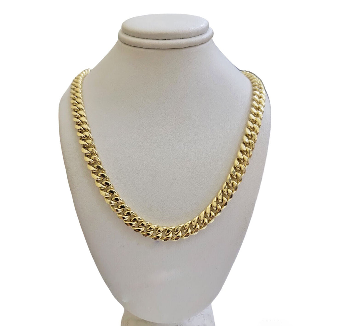 14k Yellow Gold Chain Necklace 8mm Miami Cuban Link 20 - 30 Inch REAL 14KT MEN'S - Reva Jeweler