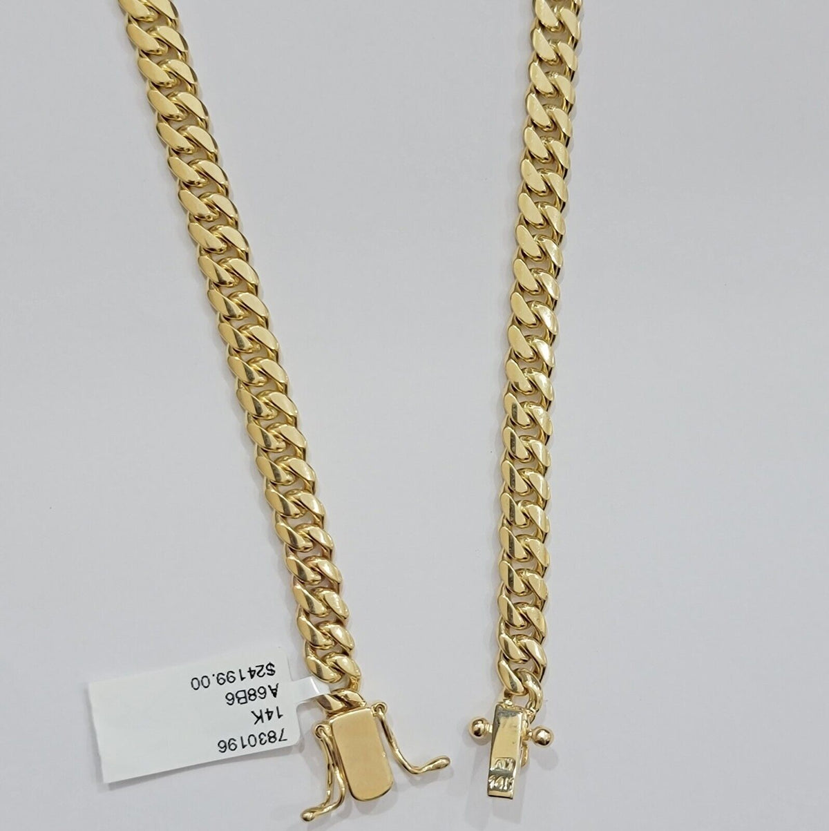 14k Yellow Gold Chain Necklace Miami Cuban Solid Link 6mm 20" - 30" REAL 14KT Men - Reva Jeweler