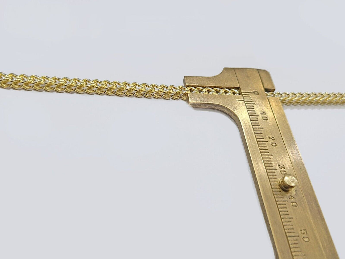 14k Yellow Gold Franco Chain Two - tone Necklace 4mm 20 Inch Diamond Cut 14kt SALE - Reva Jeweler