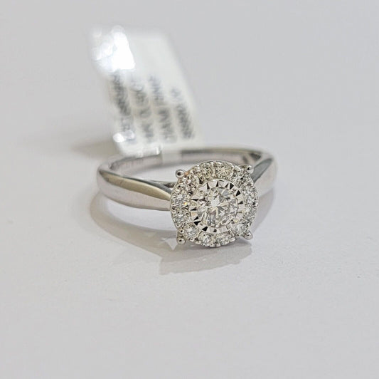 14k Yellow Gold Ladies Diamond Ring Wedding Engagement Women Solid Band REAL - Reva Jeweler