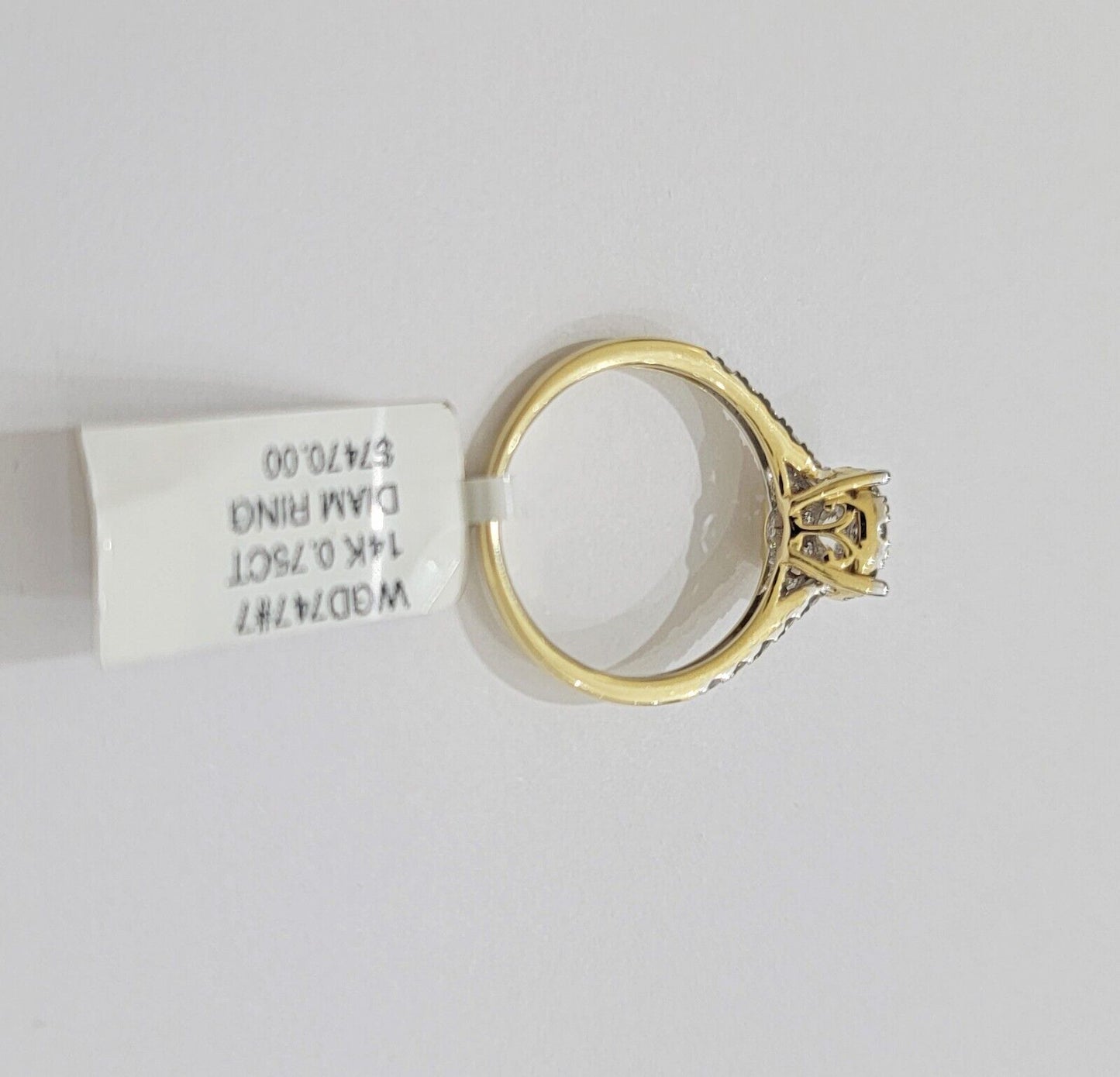 14k Yellow Gold Ladies Diamond Ring Wedding Engagement Women Solid Band REAL - Reva Jeweler