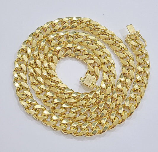 14k Yellow Gold Miami Cuban Link Chain 10mm 30" Necklace Box Lock Real 14kt - Reva Jeweler