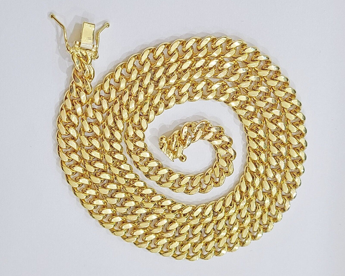 14k Yellow Gold Miami Cuban Link Chain 6mm 30" Necklace Box Lock REAL 14kt - GoldenlinQ