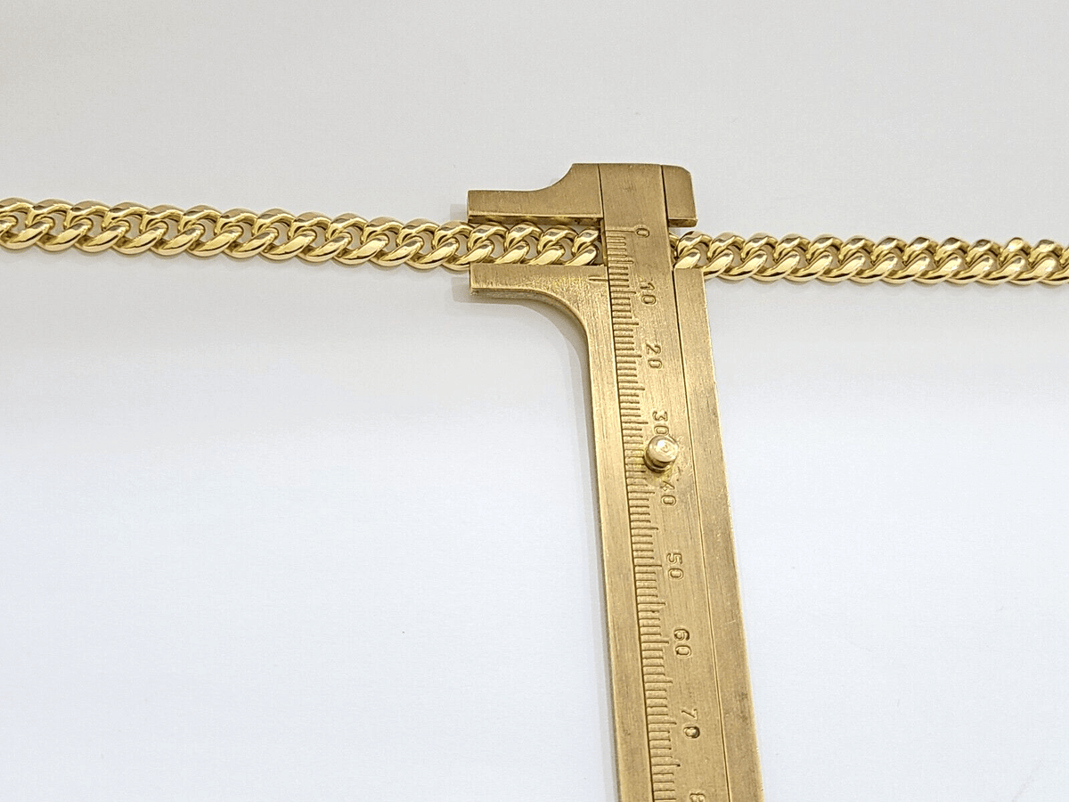 14k Yellow Gold Miami Cuban Link Chain 8mm 18" Necklace Box Lock Choker Real - Reva Jeweler