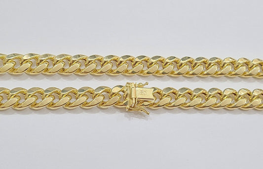 14k Yellow Gold Miami Cuban Link Chain 8mm 30" Necklace Box Lock Real 14kt - Reva Jeweler