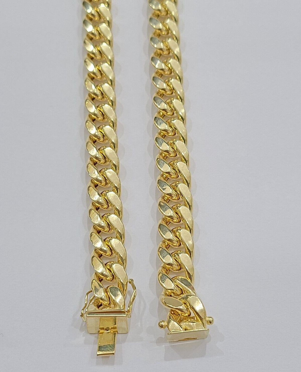 14k Yellow Gold Miami Cuban Link Chain 9mm 28" Necklace Box Lock Real 14kt - Reva Jeweler
