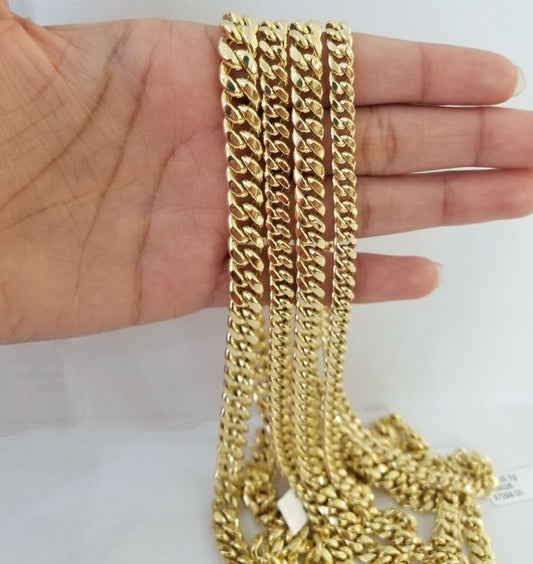 14k Yellow Gold Miami Cuban Necklace Chain 6mm 7mm 8mm 9mm 14K