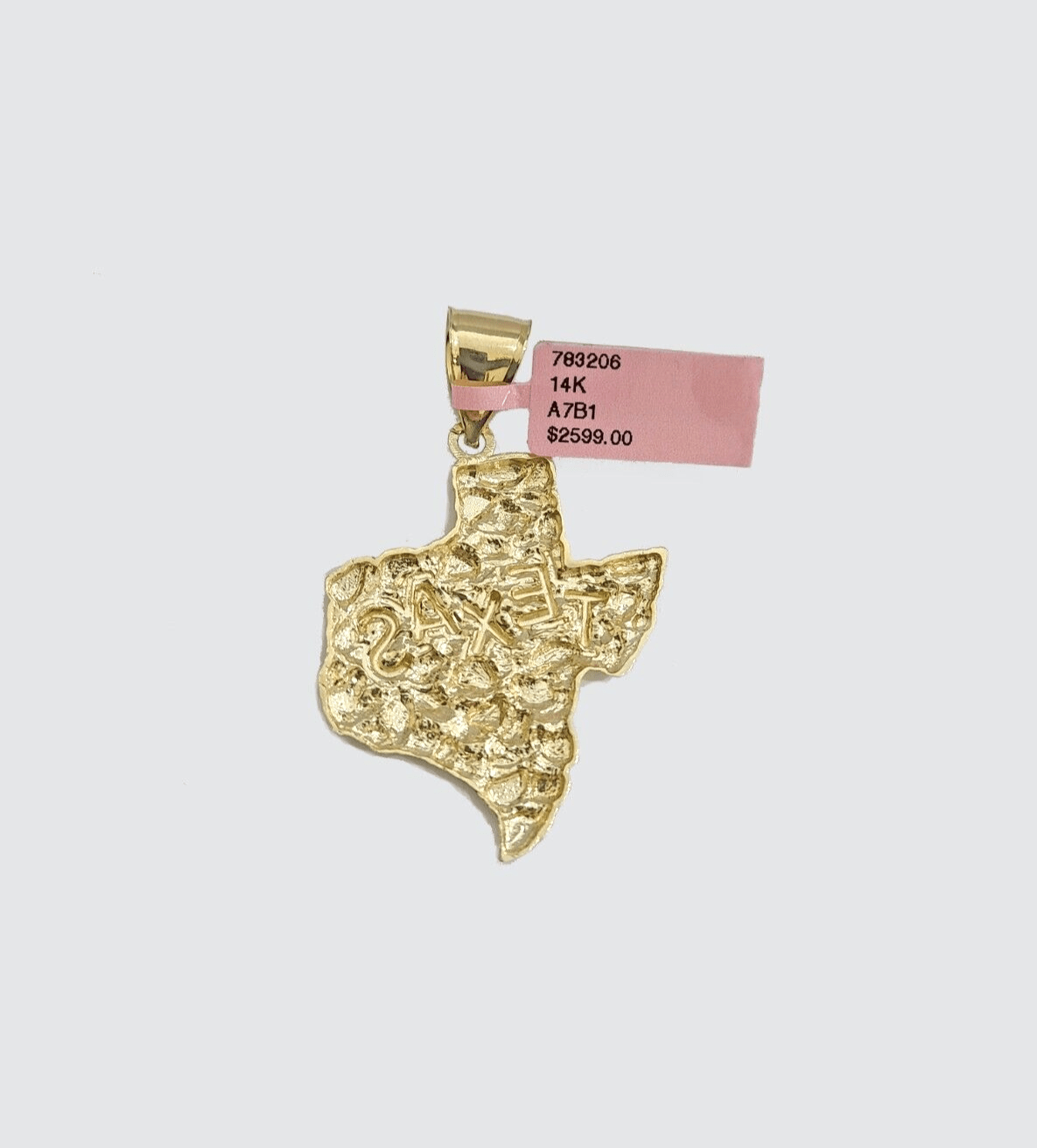 14k Yellow Gold Rope Chain 20'' Inch Necklace Texas Map Charm Pendant Real 14kt - Reva Jeweler