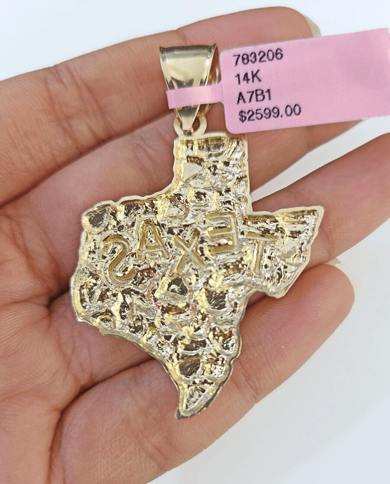 14k Yellow Gold Texas Map Charm / Pendant Real 14k Gold State Maps - Reva Jeweler