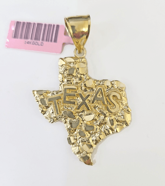 14k Yellow Gold Texas Map Charm / Pendant Real 14k Gold State Maps - Reva Jeweler