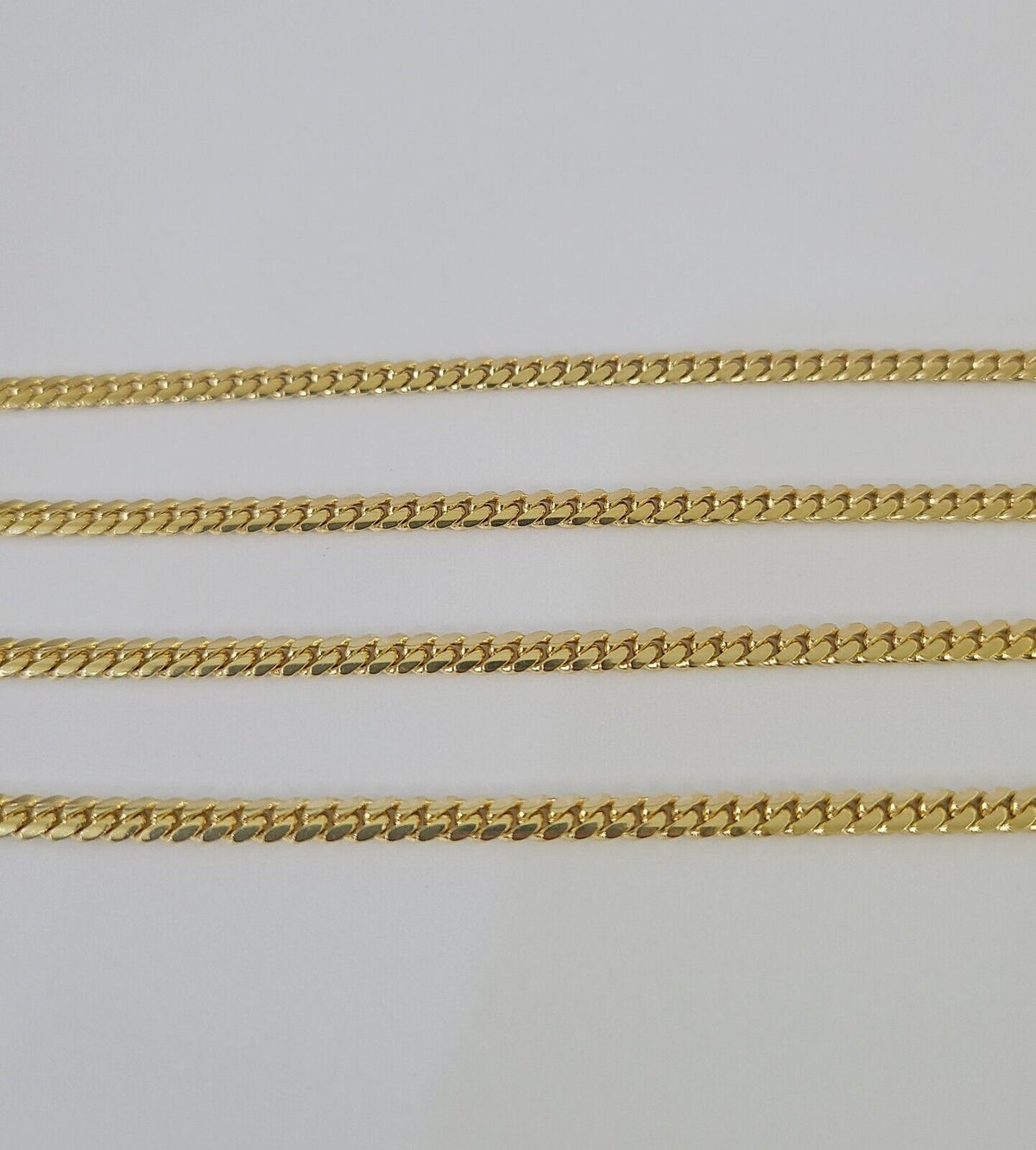 18k Solid Miami Cuban Chain Yellow Gold 3mm 20" Inch Genuine Necklace Real - Reva Jeweler