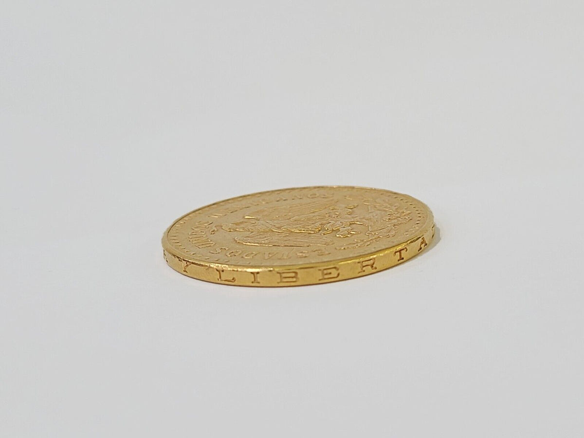 22k Centenario Coin Copy in Solid Yellow Gold 50 Pesos 1947 Mexico/Mexican Coin - Reva Jeweler