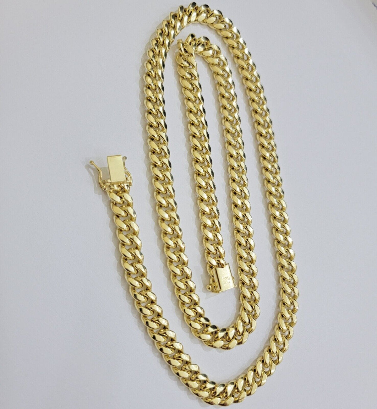 14k 22-inch 8mm Miami Cuban chain