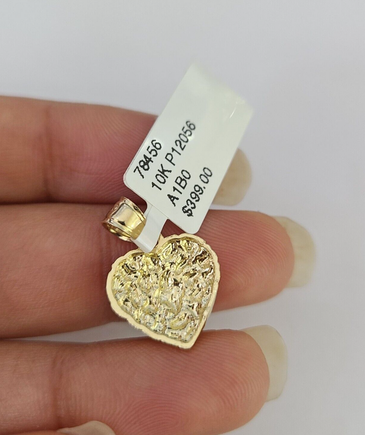 Nugget Heart pendant side profile