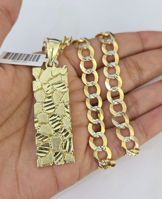 Side profile view showcasing the thickness and craftsmanship of the 9mm Cuban link chain