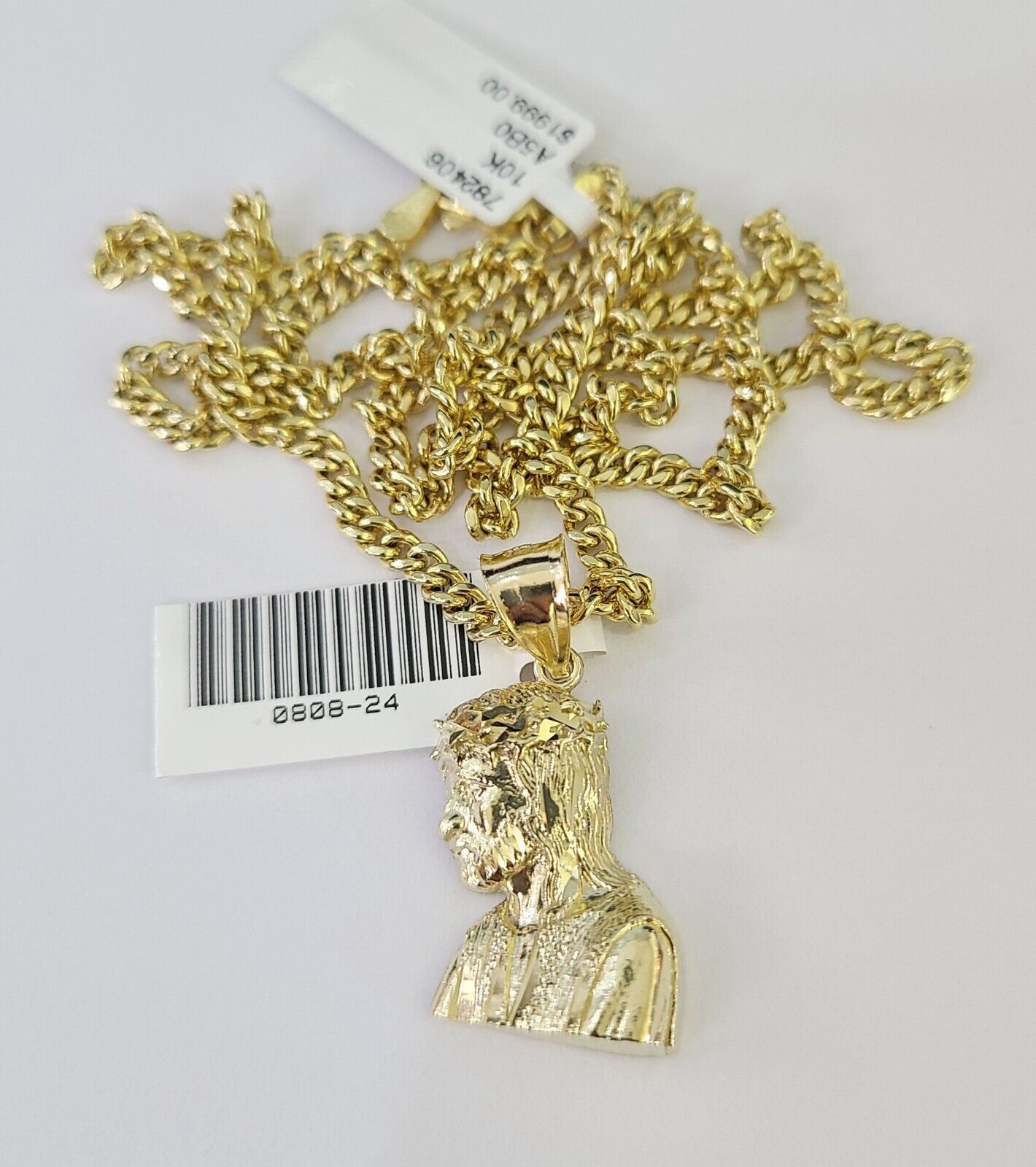 Gold Jesus head charm