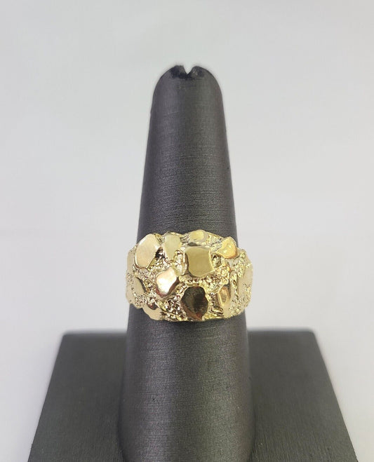 Real 10k Nugget Ring Yellow Gold Casual Ring 10kt Genuine All Sizes