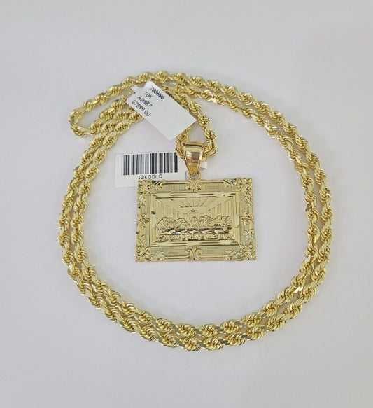 Last Supper pendant on rope chain