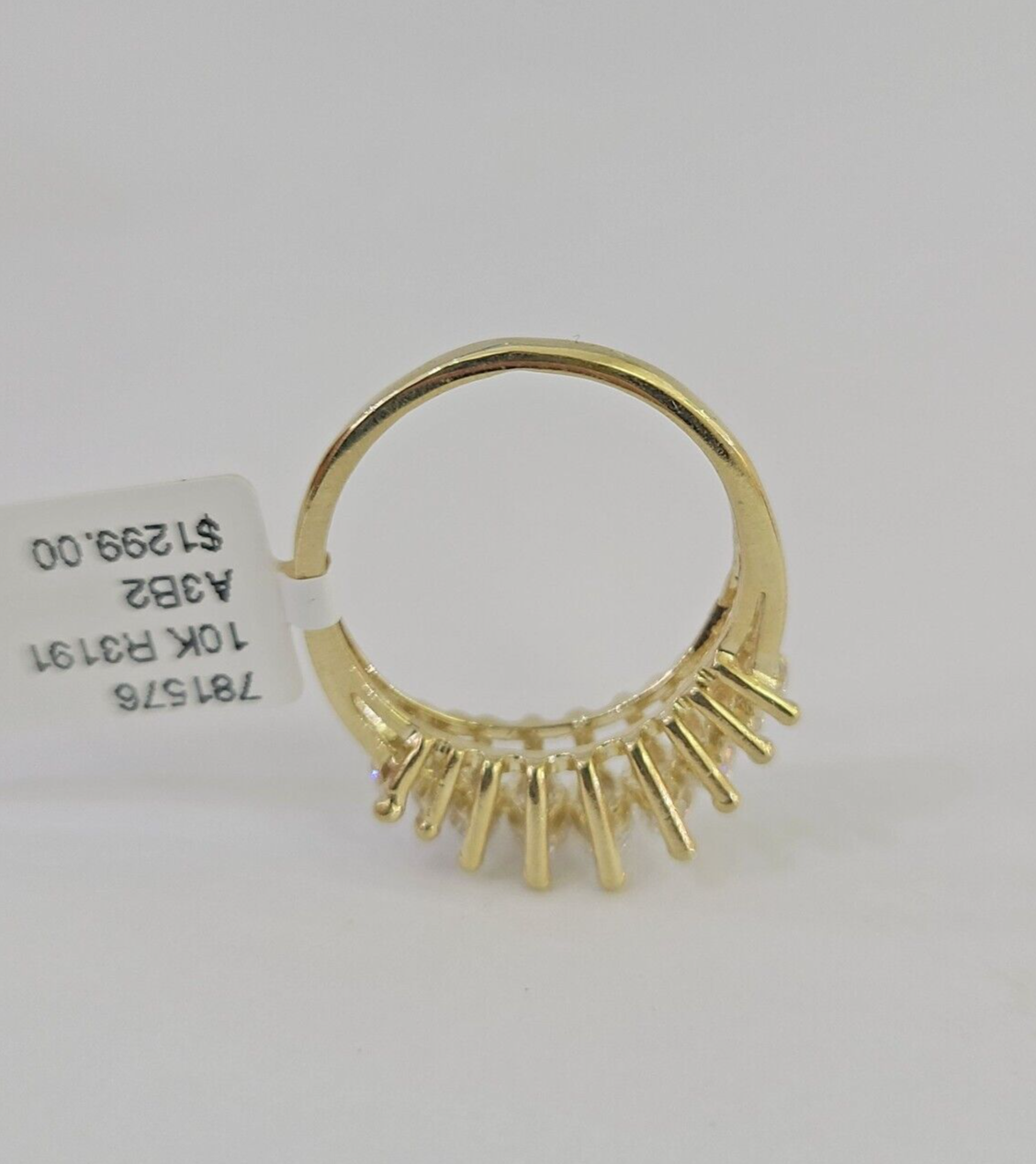 Real 10k Yellow Gold Ring With Stones For Ladies / Women 10Kt Genuine All Sizes